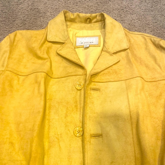 new look brown suede leather jacket size 16 worn a
